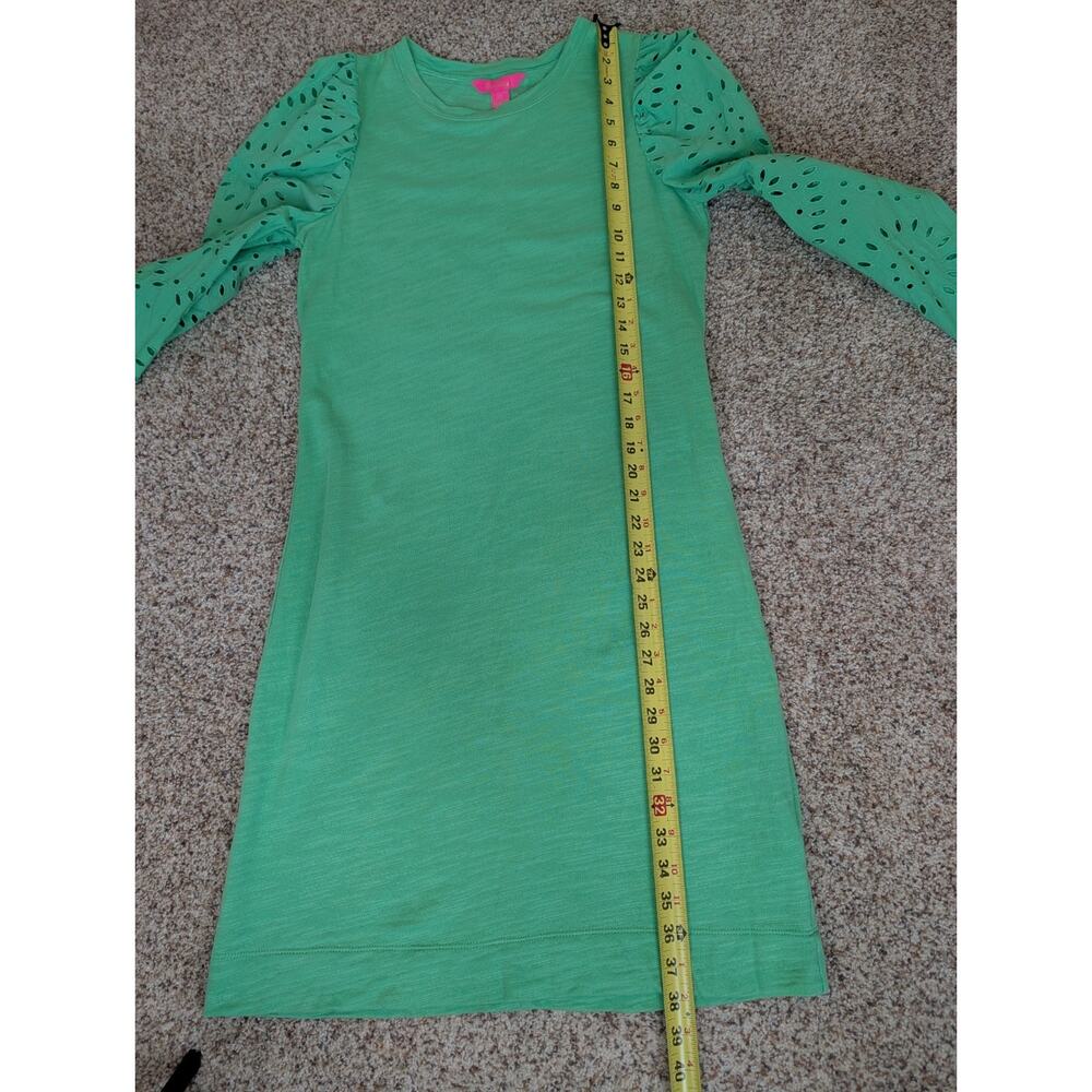 Lilly Pulitzer Jasona Eyelet Dress Lace Long Sleeve Kelly Green Size Small - Picture 7 of 12